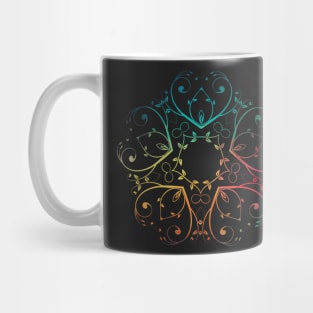 Rainbow abstract flower design 09 Mug